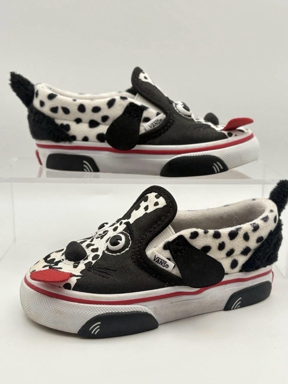 Vans Kids Dalmatian Slip-On Sneakers in Black, White & Red